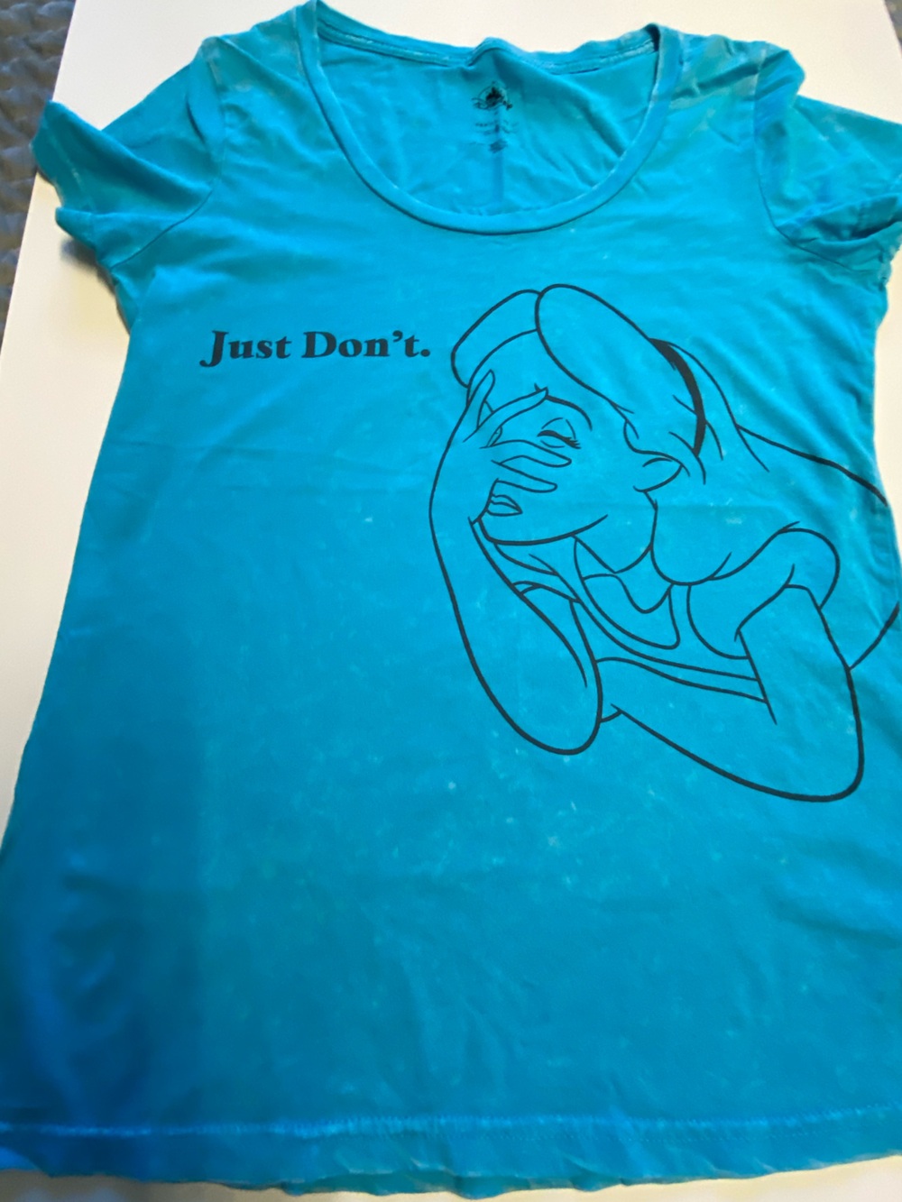 Disney 100% cotton Alice in Wonderland ladies T-shirt blue tie dye Medium